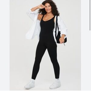 Aerie | Real Me Low Key Leggings Black Jumpsuit Large